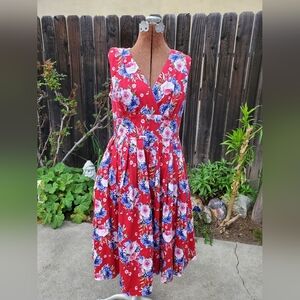 Vibrant Floral Midi Dress
